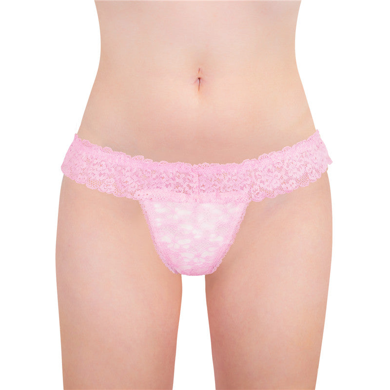 LittleForBigメンズショーツ レースTバック シェイプウェアショーツ スムース セクシー下着 ピンク MUP532P