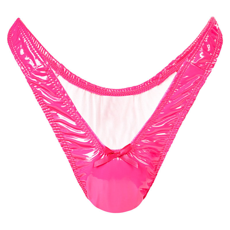 LittleForBigメンズショーツ シークレットTバック ミラーフェイクレザー スムース ローズ MUP534F