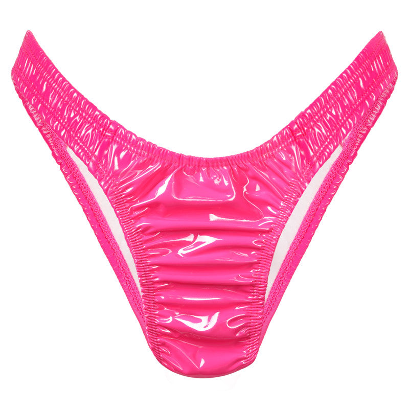 LittleForBigメンズショーツ シークレットTバック ミラーフェイクレザー スムース ローズ MUP534F