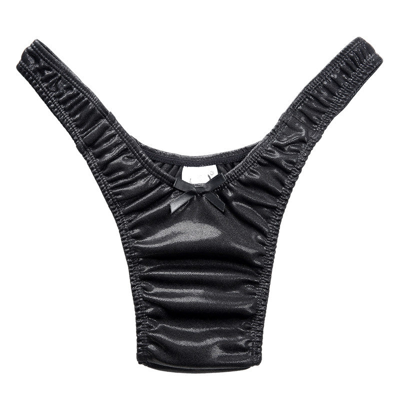 LittleForBigメンズショーツ 秘密Tバック【スパークルメタリック】 隠すガフショーツ スムース ブラック MUP535H