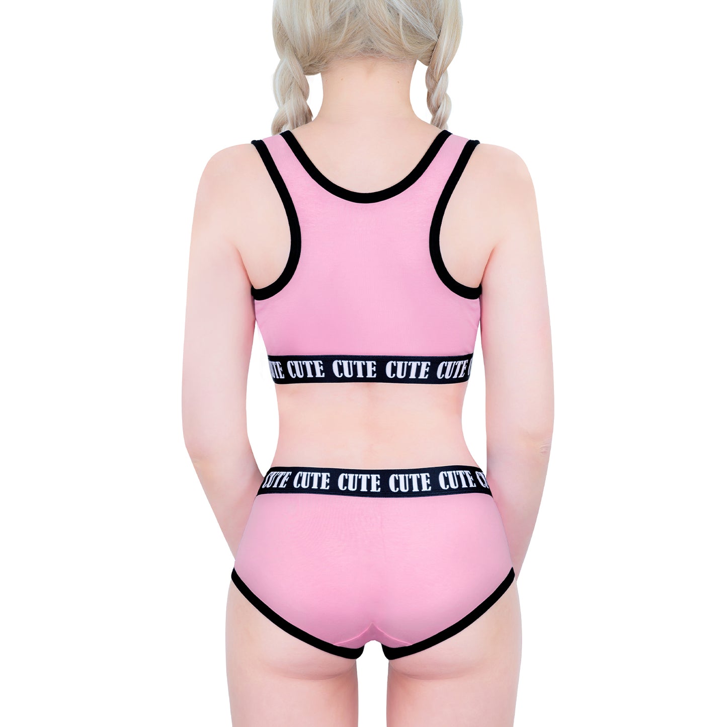 LittleForBigユニセックス ブラレット2点セット【シシー女子会】 綿キャミソールとパンティー ピンク MUT259P