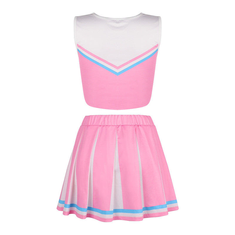 LittleForBigユニセックス クロップトップとスカート2点セット【応援シシー】 袖なしトップス 不規則の裾のライン MUT262P