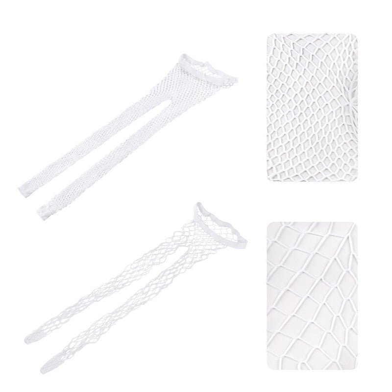 LittleForBig網ストッキング【夜光網タイツ】「大メッシュセット」の2足組 白SN803-S202