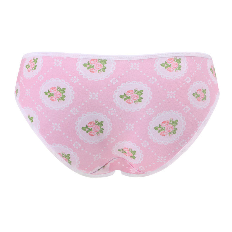 LittleForBig女子綿パンティー【レトロ薔薇】レディース下着 4枚セットUP211-S401