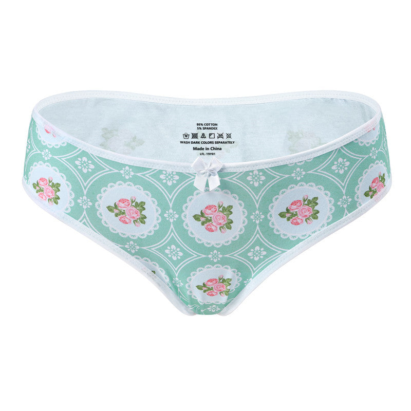 LittleForBig女子綿パンティー【レトロ薔薇】レディース下着 4枚セットUP211-S401