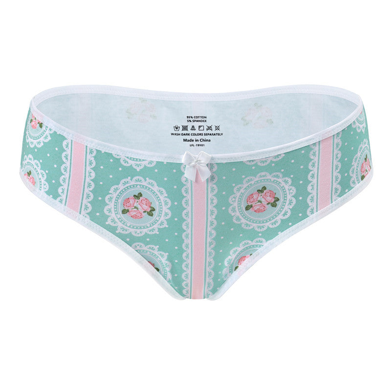 LittleForBig女子綿パンティー【レトロ薔薇】レディース下着 4枚セットUP211-S401