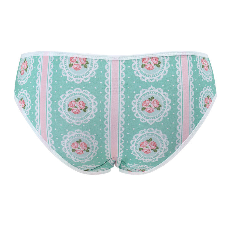LittleForBig女子綿パンティー【レトロ薔薇】レディース下着 4枚セットUP211-S401