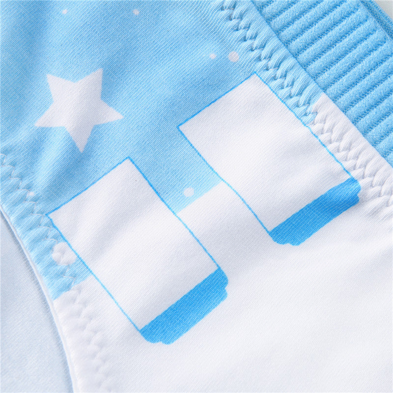 LittleForBig女子綿パンティー【ベビー宇宙員】蝶結び 下着 3枚セット 青 UP221-S301