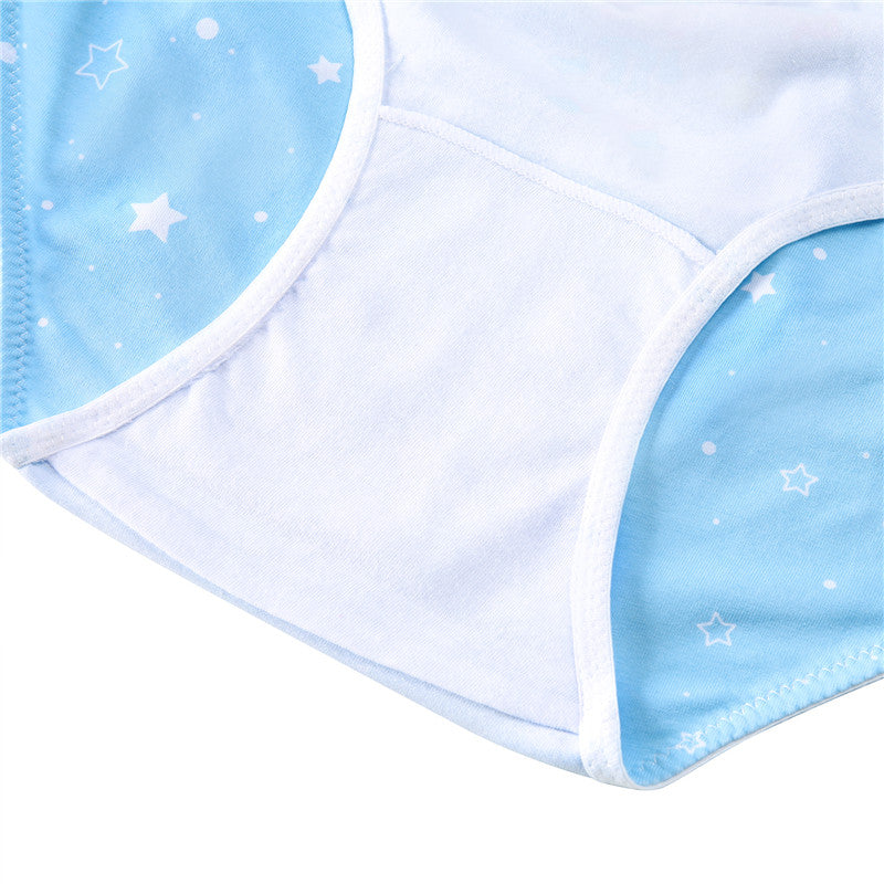 LittleForBig女子綿パンティー【ベビー宇宙員】蝶結び 下着 3枚セット 青 UP221-S301