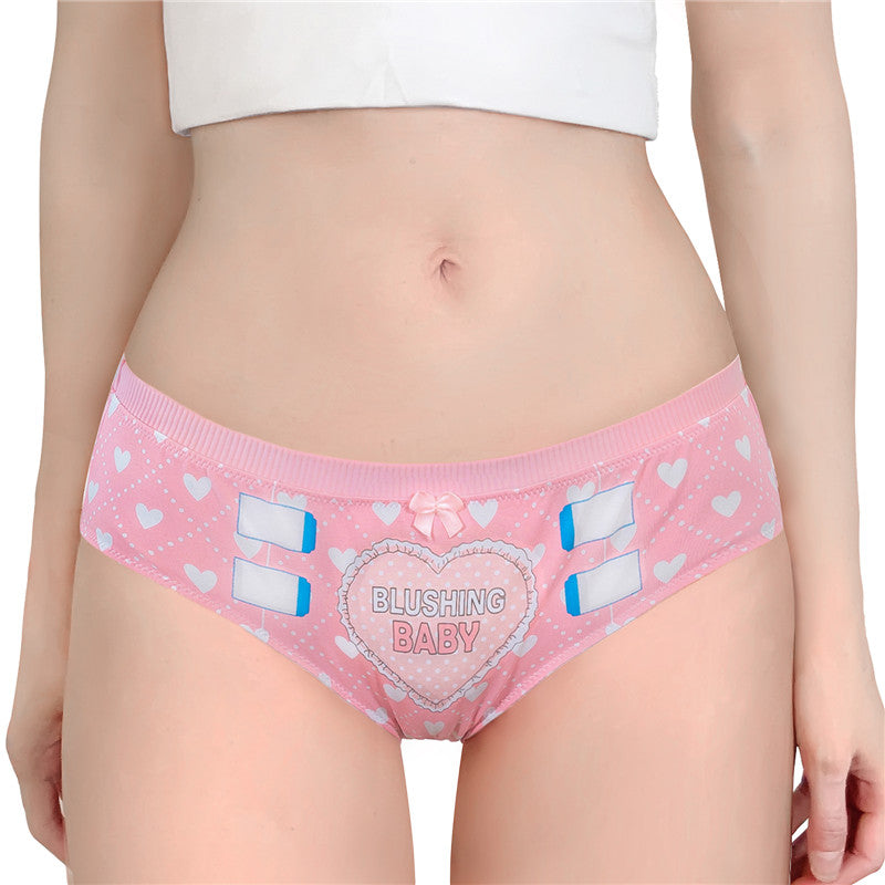 LittleForBig女子綿パンティー【ハート柄】 蝶結び 下着 UP222P