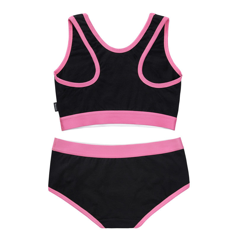 LittleForBig女子ブラレット2点セット【ワイフ素材】 綿キャミソールとパンティー UT255