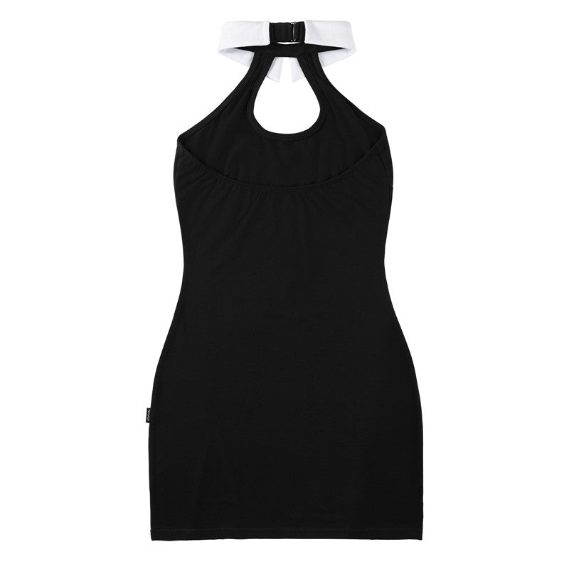 LittleForBig女子ワンピースドレス【ラペルとホルターネック】ミニドレスPC-325H