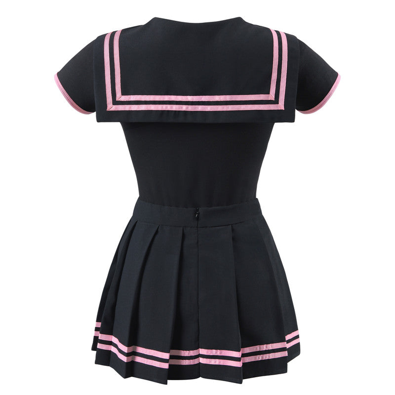 LittleForBig 大人用ロンパース セーラー服セット「セーラームーン」黒・ピンク 013TD