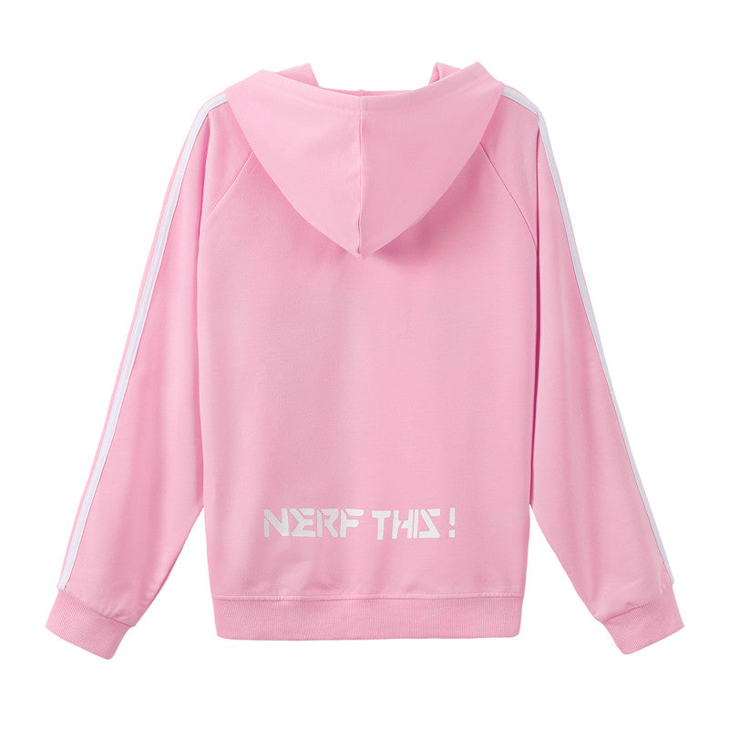 LittleForBig女子クロップトップパーカー【バニー ウォッチ】ピンク J607