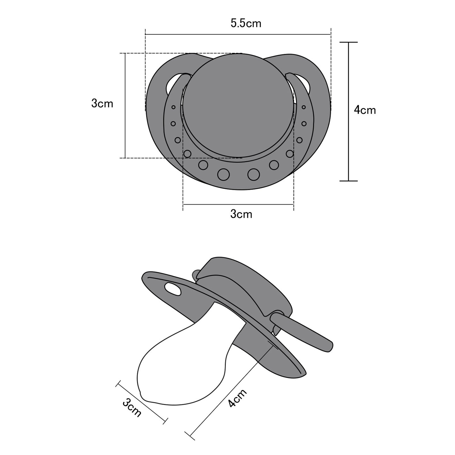 LittleForBig 大人用おしゃぶり ハート型 ドット付 3個セットP01-S302