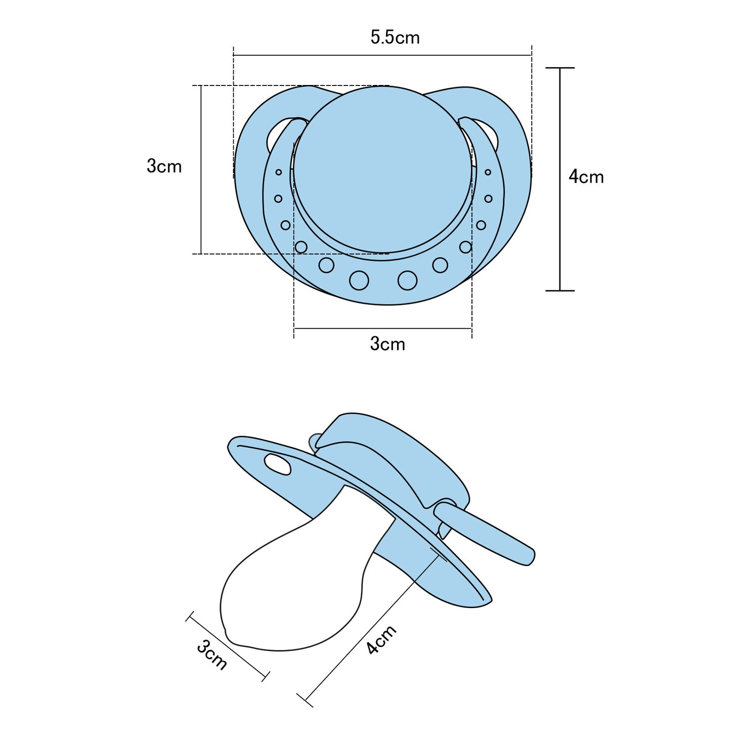 LittleForBig 大人用おしゃぶり ハート型 ドット付 3個セットP01-S301
