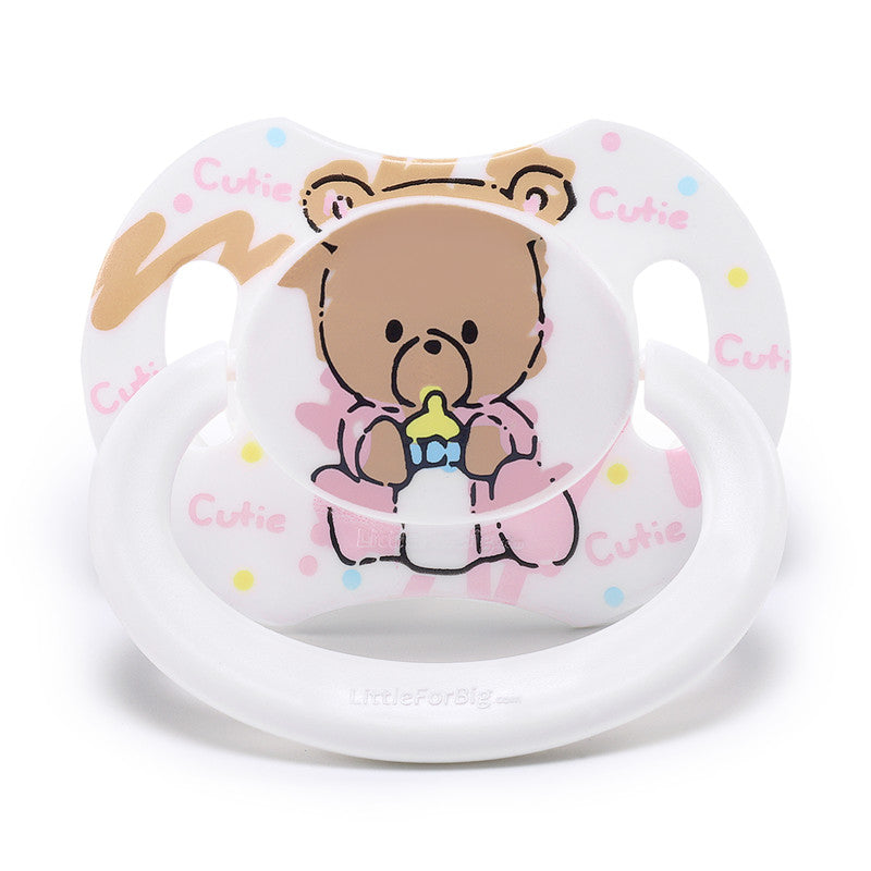 LittleForBig大人おしゃぶり 新型2代 蓋付【ベビー キューティーズ 】白ベア P88-Bear