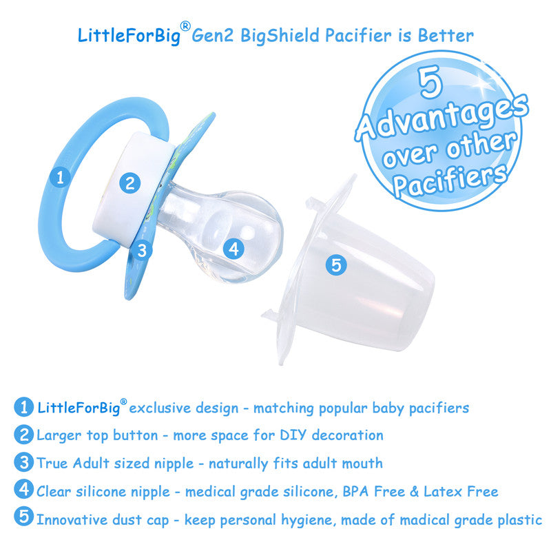 LittleForBig大人おしゃぶり 新型2代 蓋付【ベビー キューティーズ 】3個セットP88-TS301