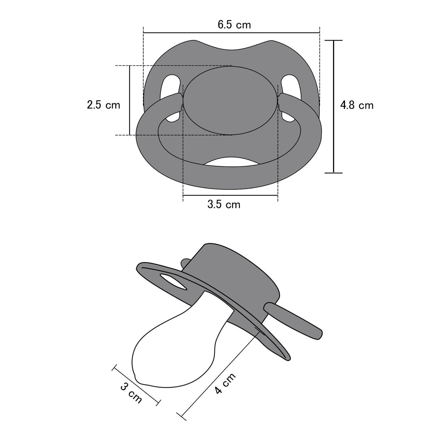 LittleForBig 大人用おしゃぶり 蓋付 3個セット 無地 P88-S302