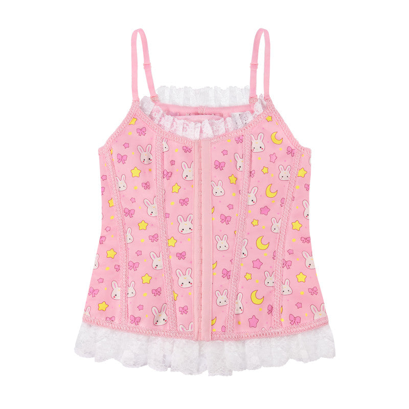 LittleForBig女子コルセットトップ【うさぎ柄】宮廷レース UC204