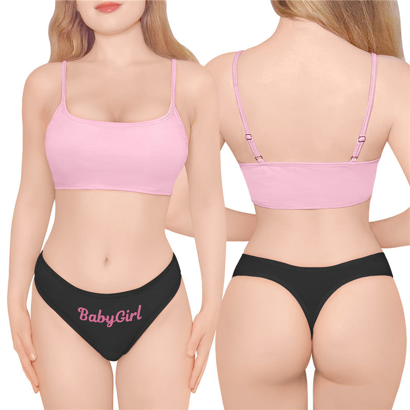 Littleforbigレディース 3色綿パンティー【少女】Tバック 3枚セット UP204-S301