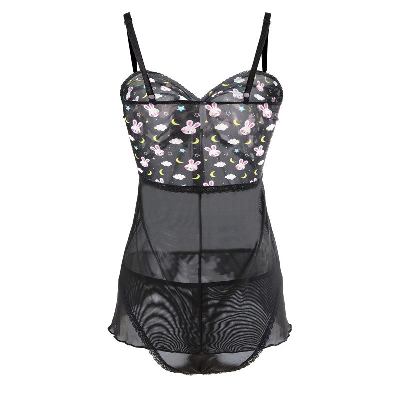 LittleForBigランジェリーセット【寝る時間 バニー】黒 UT232H