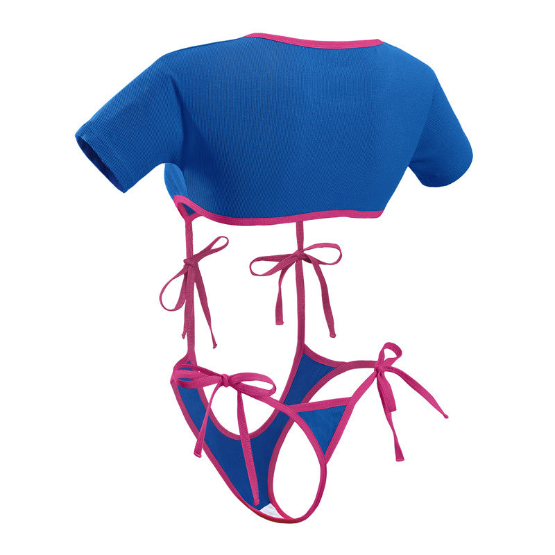 Littleforbig女子ブラレット2点セット【バニーウォッチ】ブルー UT241B