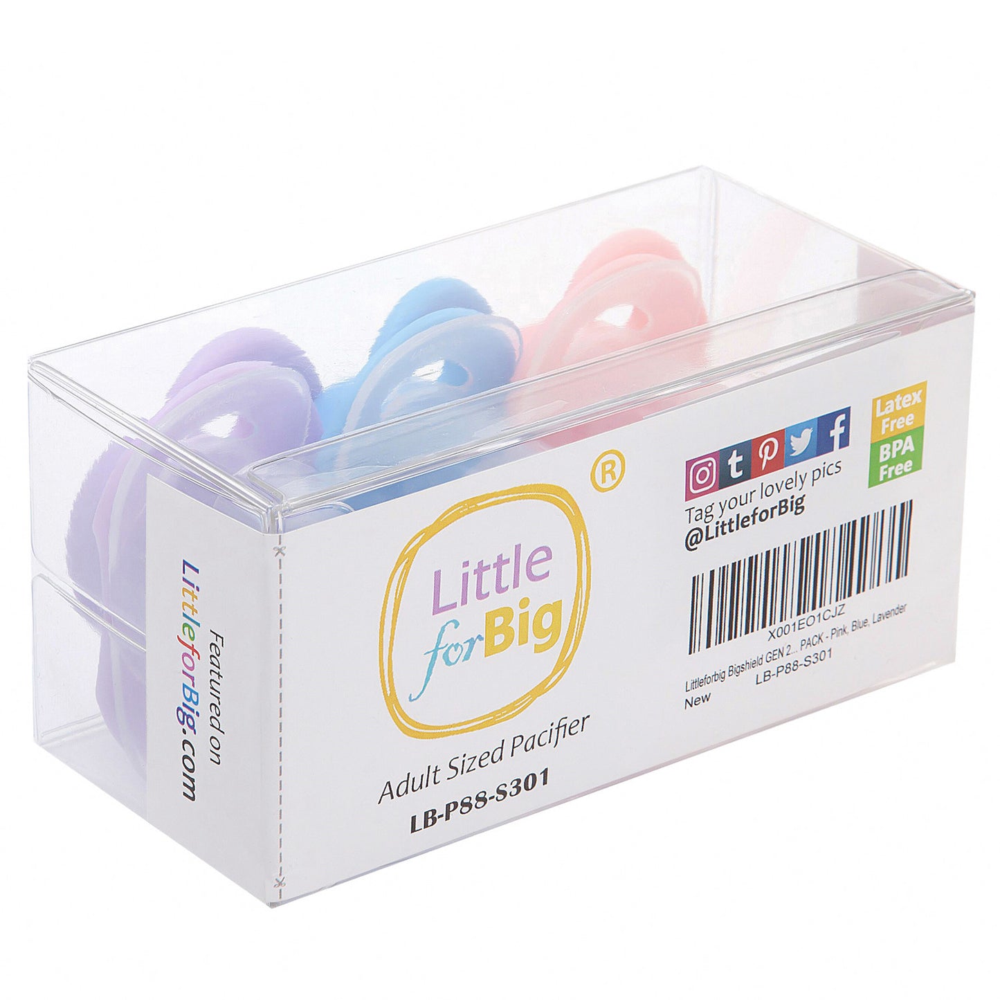 LittleForBig 大人用おしゃぶり 蓋付 3個セット 無地 P88-S301