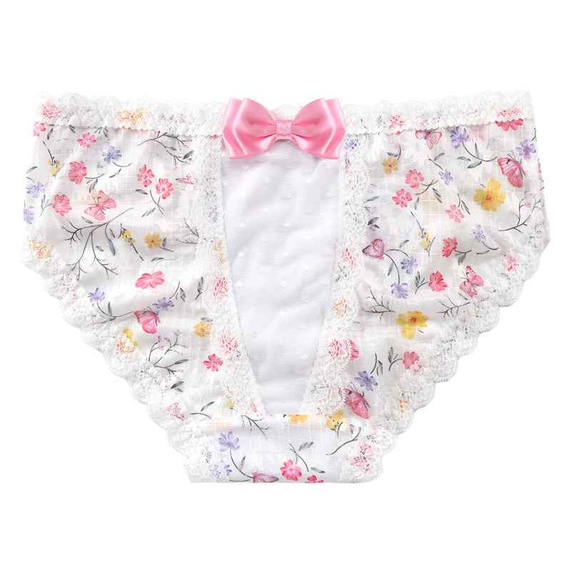 LittleForBigメンズパンティー 体型カバー【咲き誇る花柄】タッキングガフパンティー ブリーフ バックにメッシュパネルと大きなリボン ピンク MUP514-C03