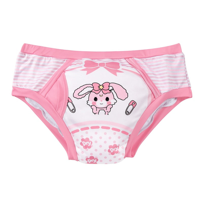 LittleForBig大人用シルキー単体で使えるトレーニングパンツ ブリーフ式【うさぎ】飾りフロント 吸収・防漏・通気性 ストレッチウェストで快適 洗濯可 ピンク DC321P