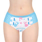 LittleForBigレディースシルキーパンティー【象ちゃん】テーマプリント 蝶結び 下着 快適フィット ブルー UP230B