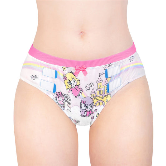 LittleForBigレディースシルキーパンティー【夢の国の小さな妖精たち】蝶結び 下着 快適フィット ピンク UP233P