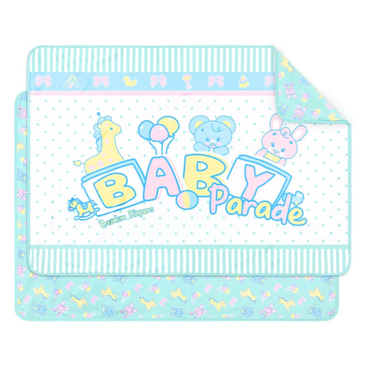 LittleForBig大人用おむつ替えマット 洗える防水マット 3層吸水構造 リバーシブル 遊園地柄 やわらかフリース＆PUL 73×105cm 快適・安心設計 両面別柄 DD002V