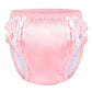 Littleforbig大人単体で使えるトレーニングパンツ 光沢サテン【お姫様スカート】蝶結びとフリル付き 吸収・防漏・通気性 ストレッチウェストで快適 洗濯可 ピンク DC302P