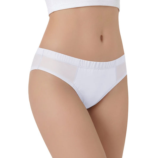 LittleForBigメンズ Tバックパンティー タッキングガフ ブラジリアンチーキー 下着 シェイプブリーフ スムース柔軟メッシュ ハーフバックデザイン ストレッチウエストと脚口 軽量 インナー 通気性 白 MUP530W