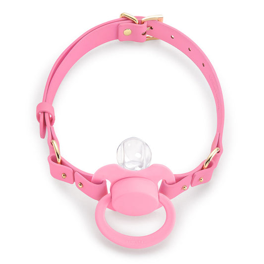 LittleForBig大人用おしゃぶり&ギャグ2点セット【おしゃぶりチョーカー】調整可能なレザーストラップ 第2代おしゃぶり向け シリコンニップル DIY可能  GS001