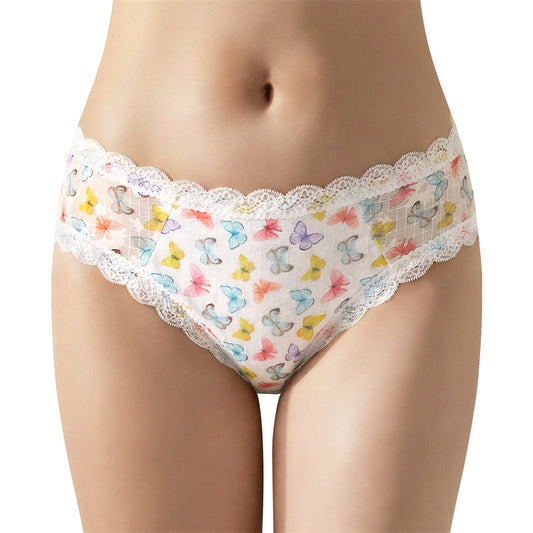 LittleForBigメンズパンティー 体型カバー【カラフルな蝶々柄】タッキングガフパンティー ブリーフ バックにメッシュパネルと大きなリボン ピンク MUP514-C04