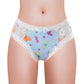 LittleForBigメンズ パンティー 体型カバー【ひらひら舞う蝶々】メッシュタッキングガフパンティー ブリーフ ブルー MUP517B1
