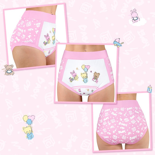 LittleForBig大人トレーニングパンツ 大人用布おむつパンツ【保育園】ハイウエストウェストゴム付き 弾力性あり 漏れ防止 通気性 洗濯可 ピンク DC330P