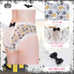 LittleForBigメンズパンティー 体型カバー【スケリー·魔女の帽子·クモの巣柄】ハロウィン風 タッキングガフパンティー ブリーフ バックにメッシュパネルと大きなリボン 白 MUP514W
