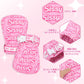 LittleForBig大人用ハンドミトン【シシー】総柄 パッド入り 調節可能 プラスチックバックル付き 面ファスナー式 Dリング付き キーでロック可能 キルティング構造 通気性 快適性 ピンク MGL07P