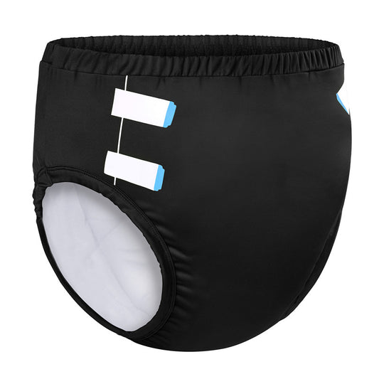 LittleForBig大人用シルキー単体で使えるトレーニングパンツ【無地】吸収・防漏・通気性 ストレッチウェストで快適 洗濯可 黒 DC309H