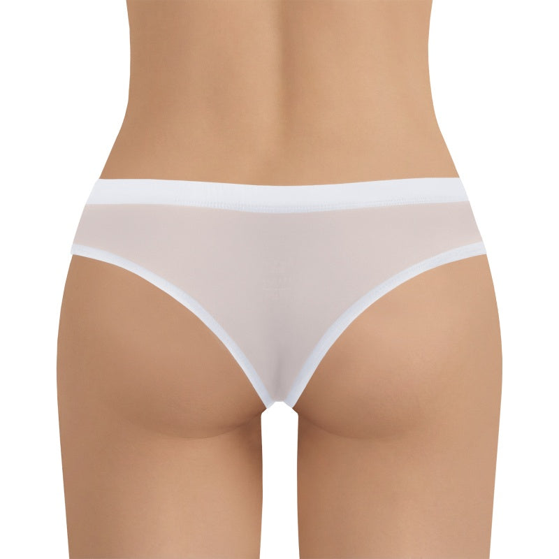 LittleForBigメンズ シルキーTバックパンティー【無地】キャメルつま先隠し ブラジリアン風チーキー メッシュ下着 タッキングガフパンティー ストレッチウエスト インナー 柔らか 白 MUP545W