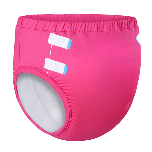 LittleForBig大人用シルキー単体で使えるトレーニングパンツ【無地】吸収・防漏・通気性 ストレッチウェストで快適 洗濯可 ローズ DC309F