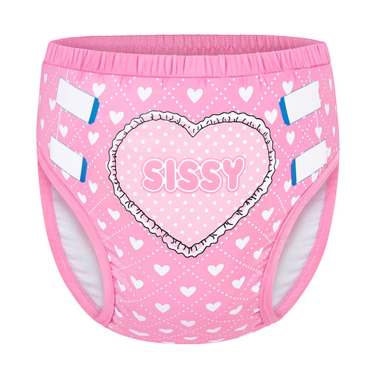 LittleForBig大人用シルキー単体で使えるトレーニングパンツ 大人用布おむつパンツ【照れくさいシシー】吸収・防漏・通気性 シルキー素材 介護 洗濯可 ピンク MDC328P