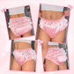 Littleforbig大人単体で使えるトレーニングパンツ 光沢サテン【お姫様スカート】蝶結びとフリル付き 吸収・防漏・通気性 ストレッチウェストで快適 洗濯可 ピンク DC302P