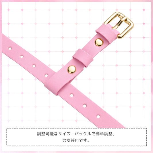 LittleForBig大人用おしゃぶりホルダー 取り外し可能なふわふわイヤー＆おしゃぶり 自由にアレンジ可能 ヘッドハーネス レザー調ベルト ふわふわ耳 交換可能なパーツ サイズ調整可能 ピンク GS004P