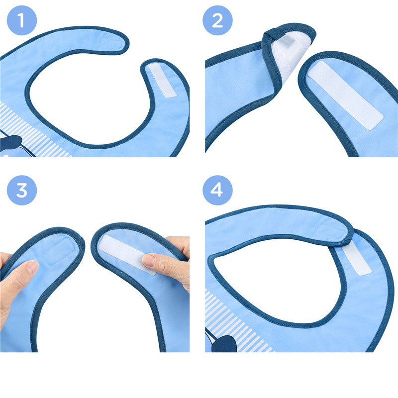 LittleForBig大人ビブ よだれかけ 可愛いエプロン【綿＋防水シート】あおちゃん柄 大人用スタイ 調整可 ブルー B28