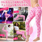LittleForBig大人用ヨガレギンス Y2K風 Tバックストラップ付き【ホットリップス柄】キャメルつま先パッド付き ストレッチ シシー タッキングガフ ハート柄 SU柄 ローライズ 長さ調節可能 ピンク MYP004P