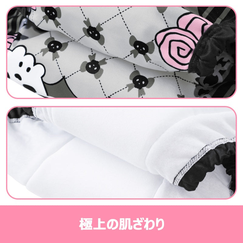 LittleForBig大人用単体で使えるトレーニングパンツ 大人用布おむつ おむつカバー【いたずらなベラちゃんの音楽家】ゴス風 ハロウィン 吸収・防漏・通気性 シルキー素材 介護 洗濯可 黒 DC338H